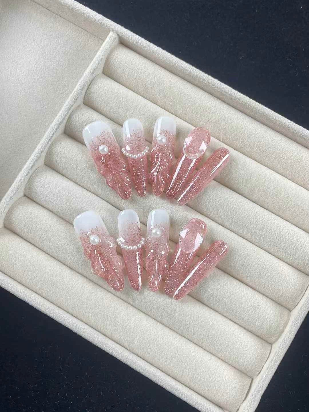 Rosa Jelly Meerjungfrau Nagel