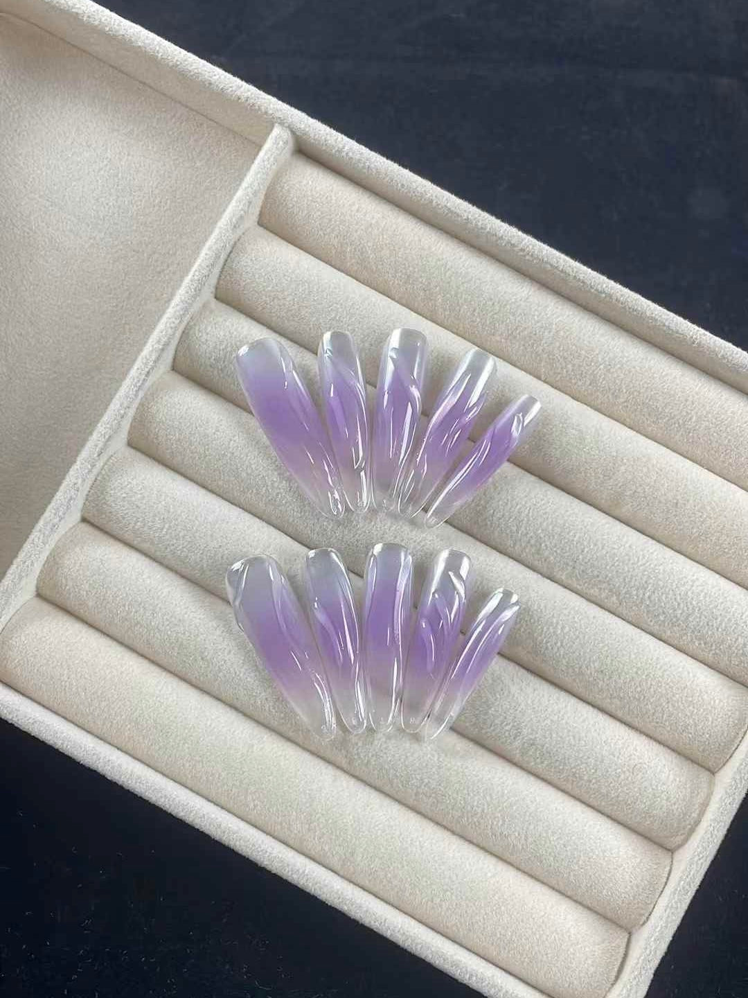Glossy Purple Jellyfish Silver Ombre